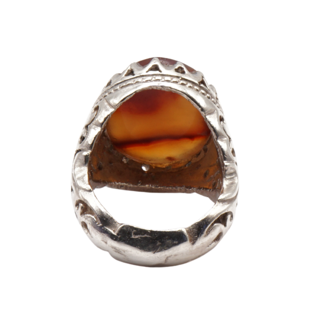925 Silber Herrenring Jemen Achat – bahrainische Handarbeit Aqeeq Yamani