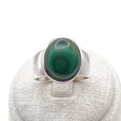 925 Silber Herrenring mit echtem Malachit