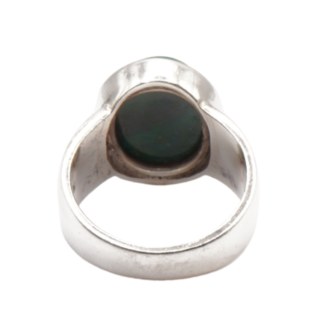 925 Silber Herrenring mit echtem Malachit