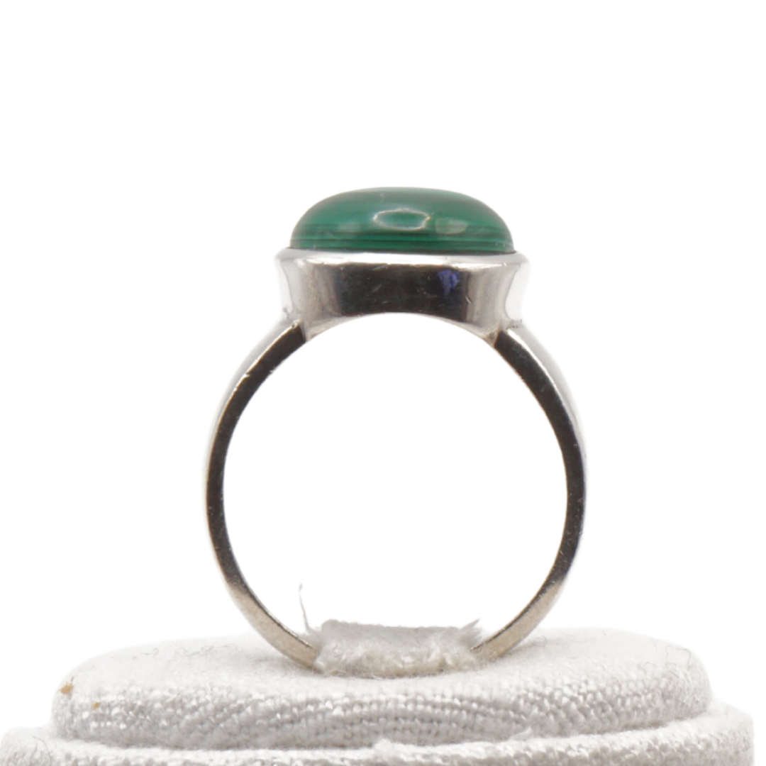 925 Silber Herrenring mit echtem Malachit