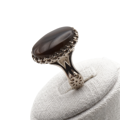 925 Silber Herrenring Jemen Achat - Aqeeq Yamani