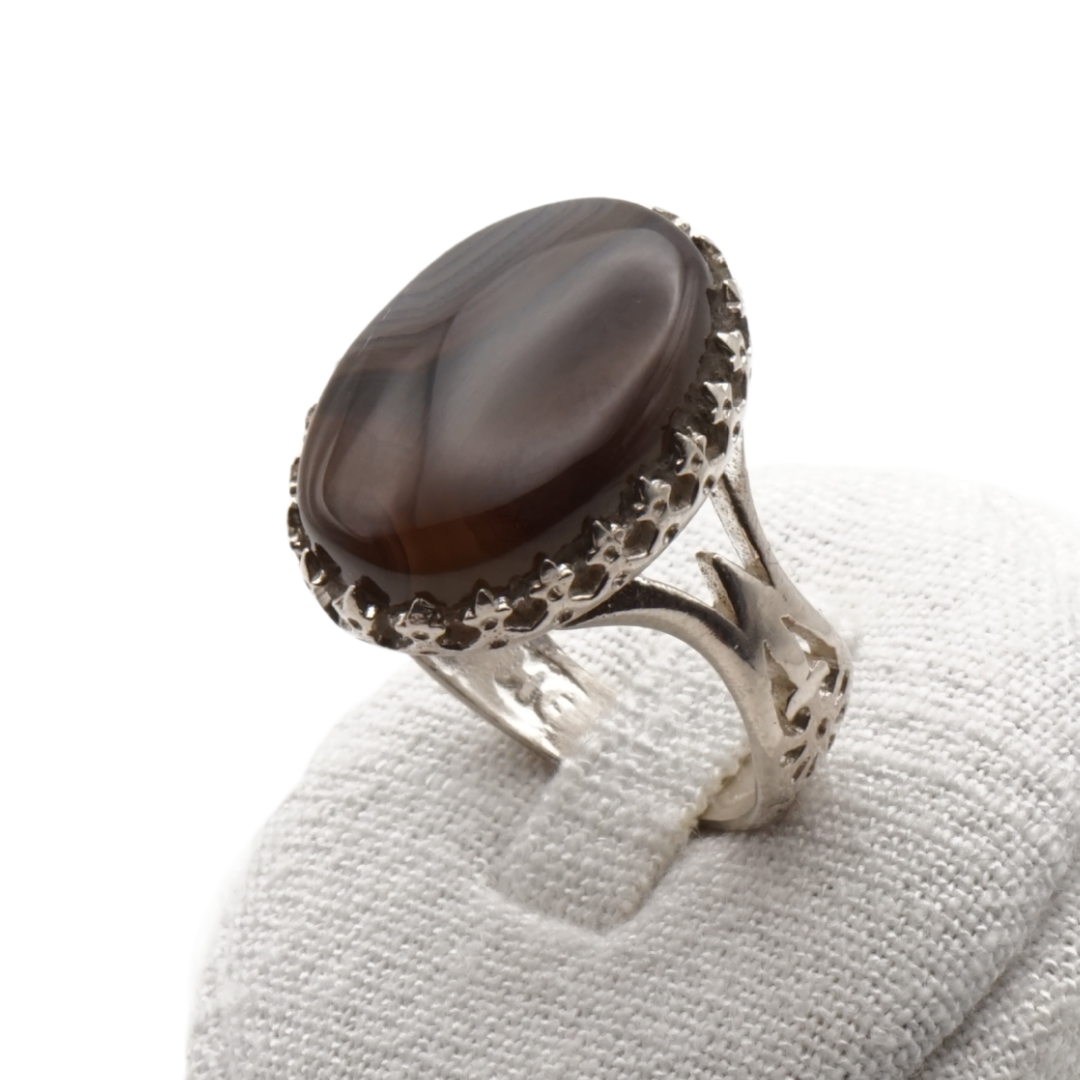 925 Silber Herrenring Jemen Achat - Aqeeq Yamani