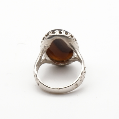 925 Silber Herrenring Jemen Achat - Aqeeq Yamani