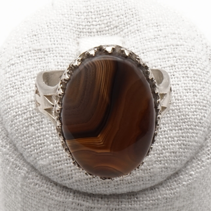 925 Silber Herrenring Jemen Achat - Aqeeq Yamani