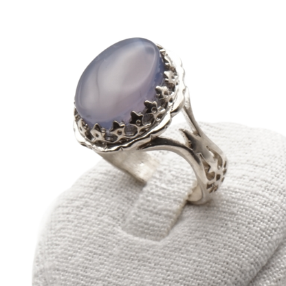 925 Silber Herrenring mit echtem Jemen Achat - Aqeeq