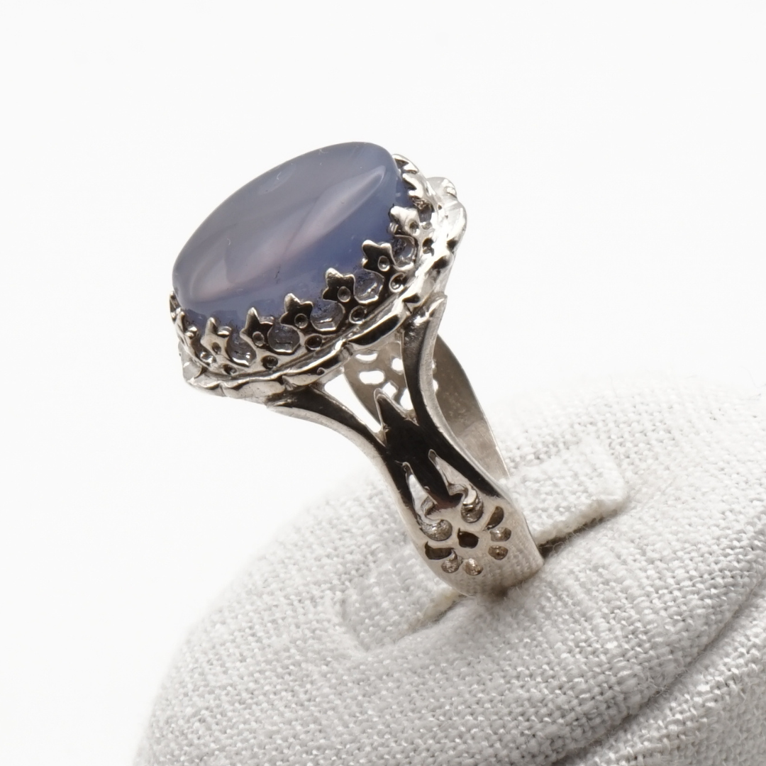 925 Silber Herrenring mit echtem Jemen Achat - Aqeeq