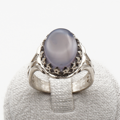 925 Silber Herrenring mit echtem Jemen Achat - Aqeeq