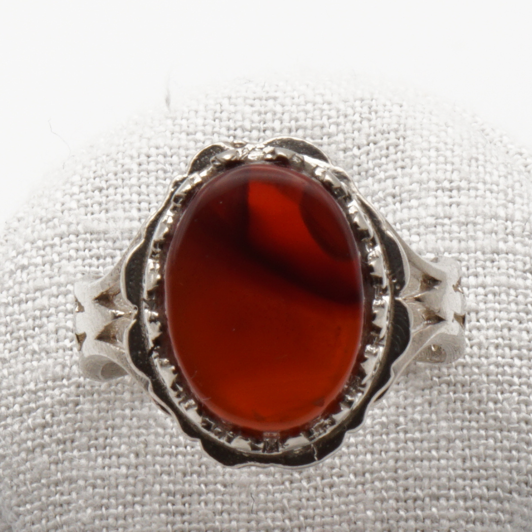 925 Silber Herrenring mit echtem Jemen Achat - Aqeeq Yamani