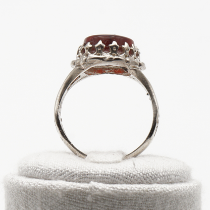 925 Silber Herrenring mit echtem Jemen Achat - Aqeeq Yamani