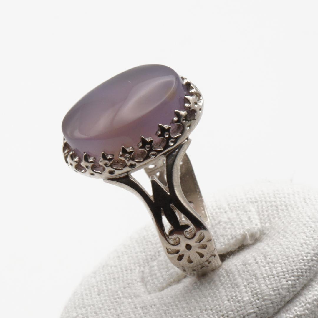 925 Silber Herrenring mit echtem Jemen Achat - Aqeeq Yamani