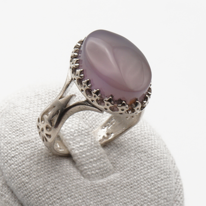 925 Silber Herrenring mit echtem Jemen Achat - Aqeeq Yamani