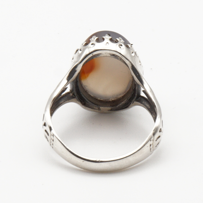 925 Silber Herrenring mit echtem Jemen Achat - Aqeeq Yamani