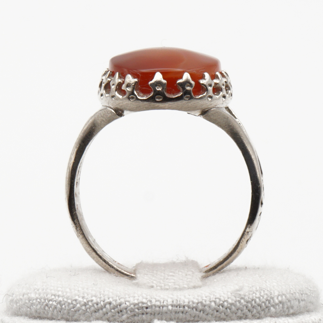 925 Silber Herrenring mit echtem Jemen Achat - Aqeeq Yamani