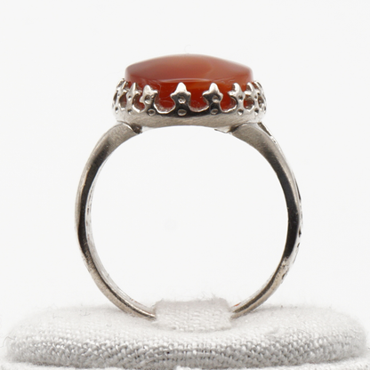 925 Silber Herrenring mit echtem Jemen Achat - Aqeeq Yamani