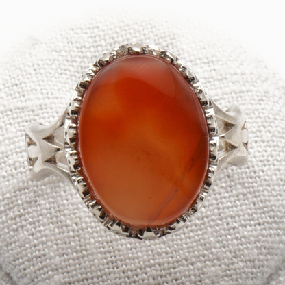 925 Silber Herrenring mit echtem Jemen Achat - Aqeeq Yamani