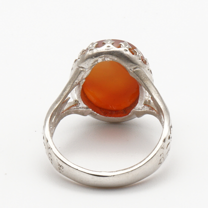 925 Silber Herrenring mit echtem Jemen Achat - Aqeeq Yamani