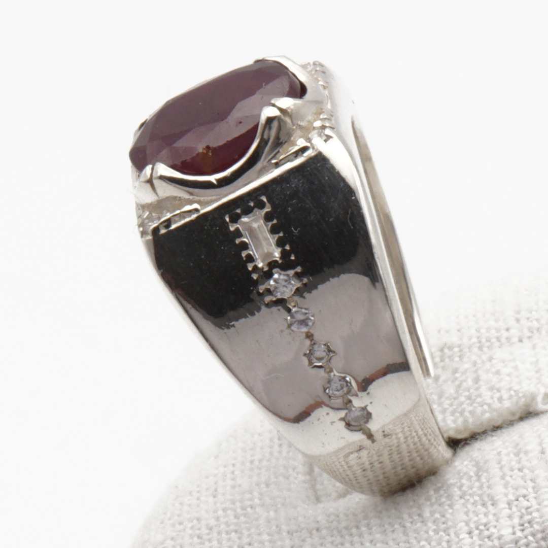 925 Silberring mit echtem Rubin