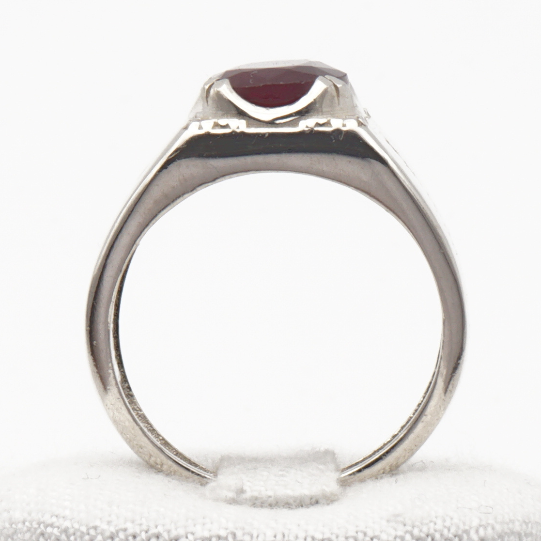 925 Silberring mit echtem Rubin