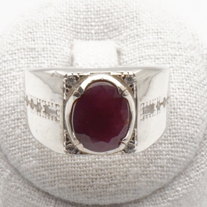 925 Silberring mit echtem Rubin