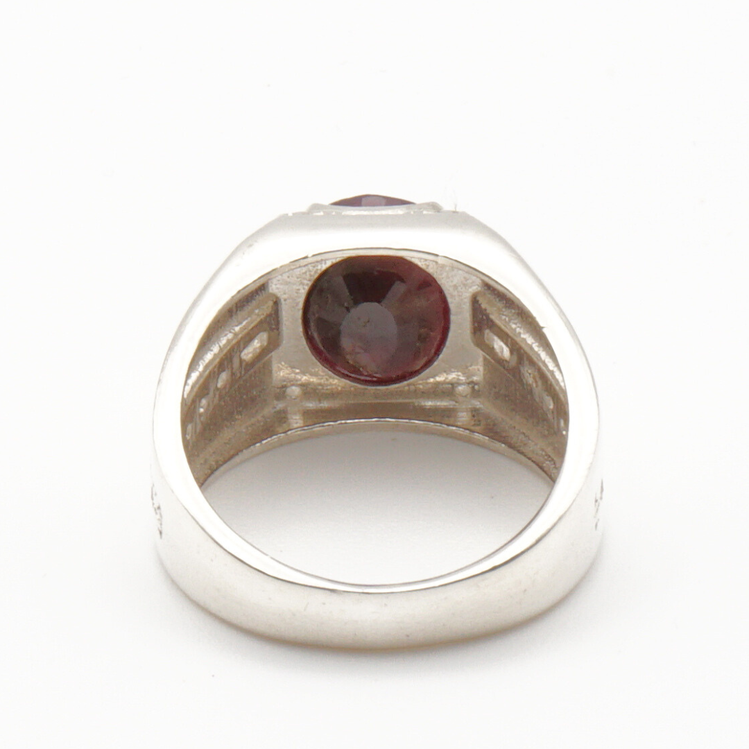 925 Silberring mit echtem Rubin