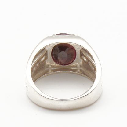 925 Silberring mit echtem Rubin