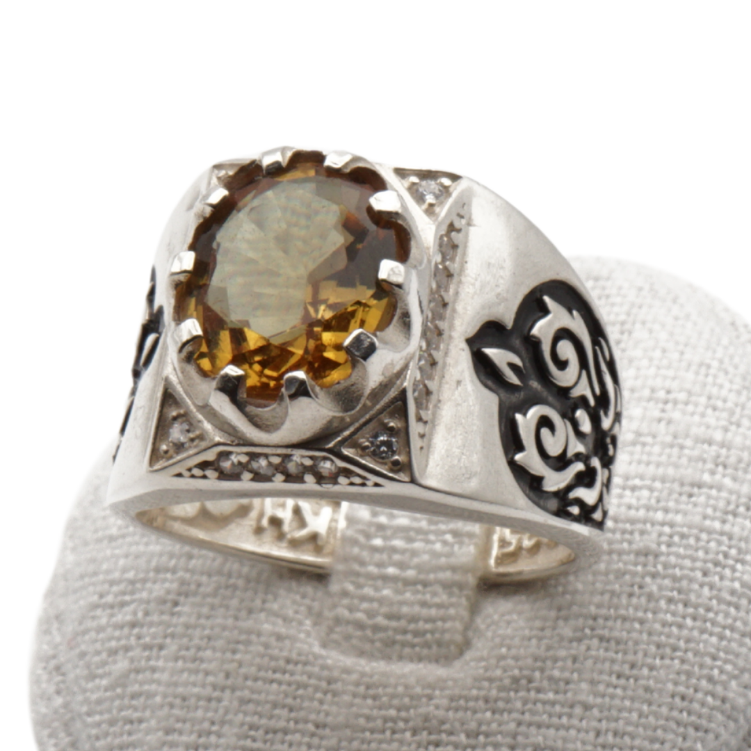 925 Silberring mit echtem Citrin