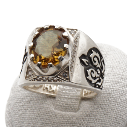 925 Silberring mit echtem Citrin