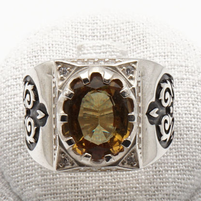 925 Silberring mit echtem Citrin