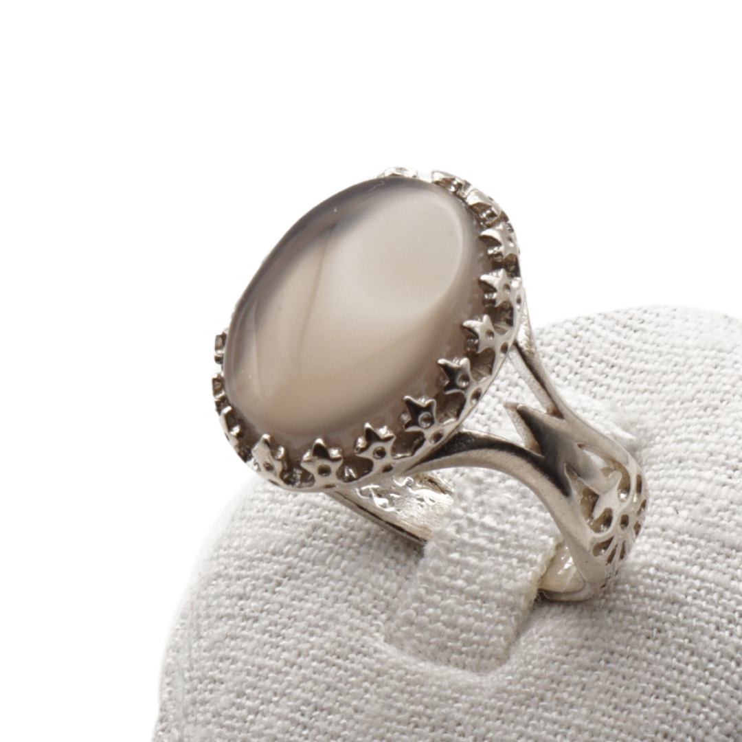 925 Silber Herrenring mit echtem Jemen Achat - Aqeeq Yamani