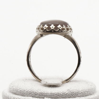 925 Silber Herrenring mit echtem Jemen Achat - Aqeeq Yamani