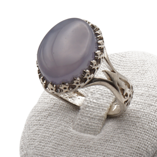 925 Silber Herrenring mit echtem Jemen Achat - Aqeeq Yamani