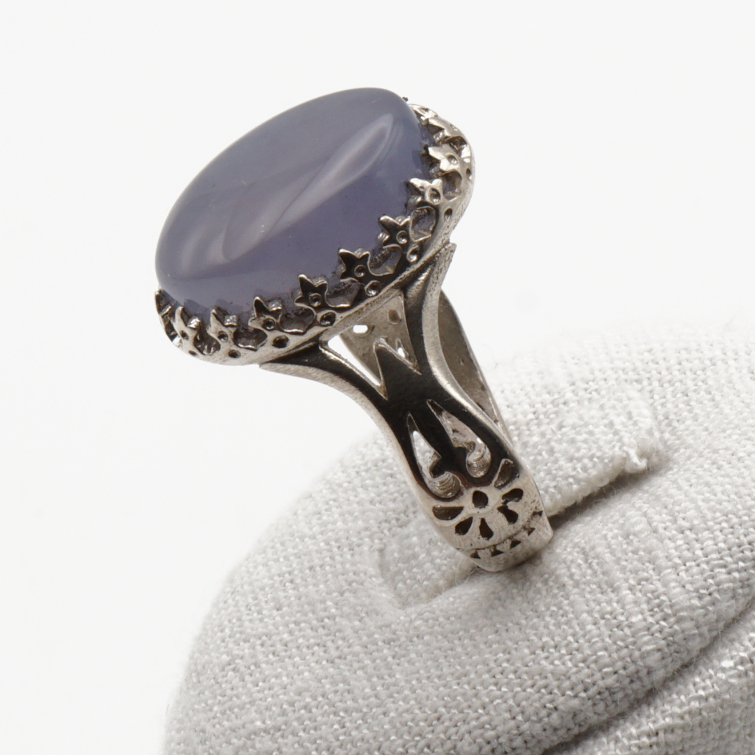 925 Silber Herrenring mit echtem Jemen Achat - Aqeeq Yamani