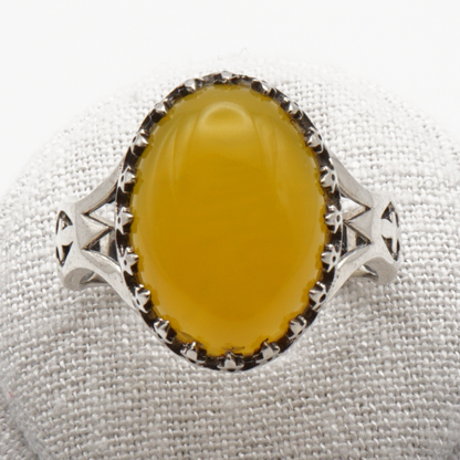 925 Silber Herrenring mit echtem Jemen Achat - Aqeeq Yamani Sharaf al Shams