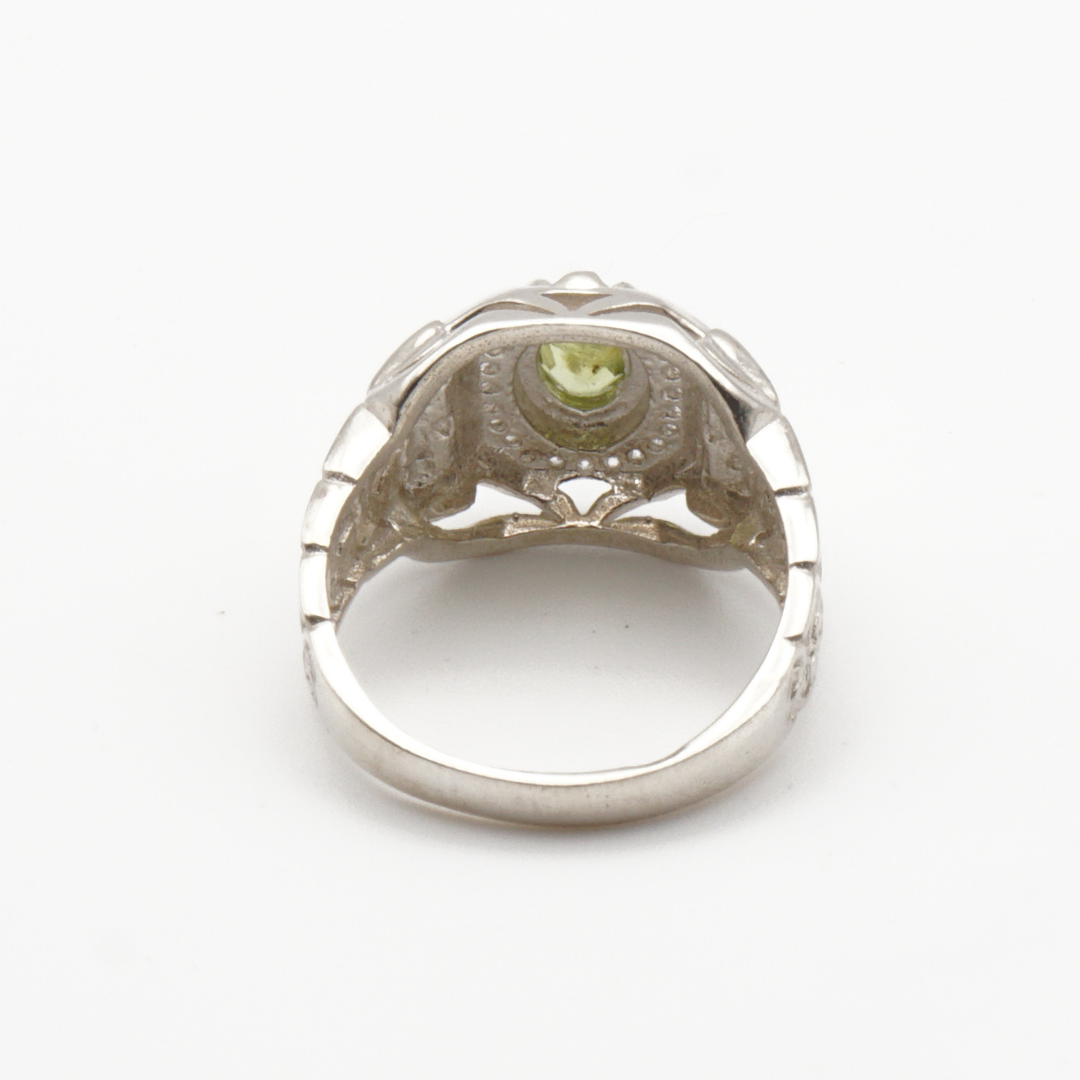 925 Silber Herrenring mit echtem Peridot - Zabarjad