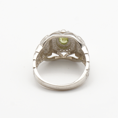925 Silber Herrenring mit echtem Peridot - Zabarjad