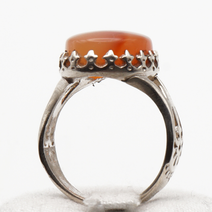 925 Silber Herrenring mit echtem Jemen Achat - Aqeeq Yamani