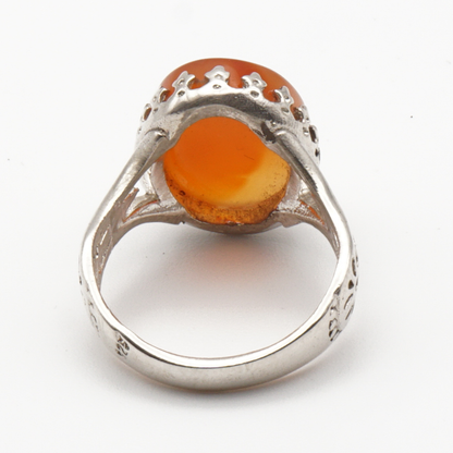 925 Silber Herrenring mit echtem Jemen Achat - Aqeeq Yamani