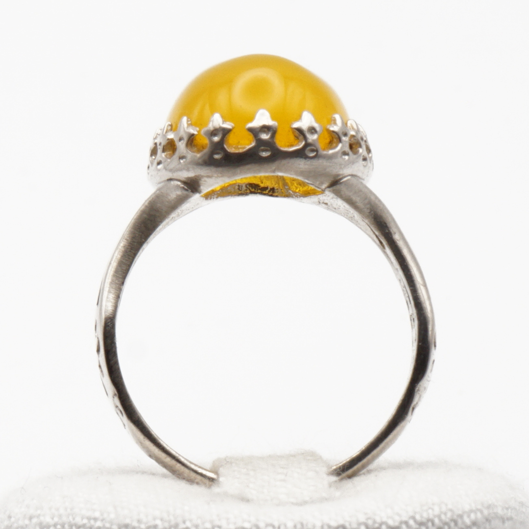 925 Silber Herrenring mit echtem Jemen Achat - Aqeeq Yamani Sharaf al Shams