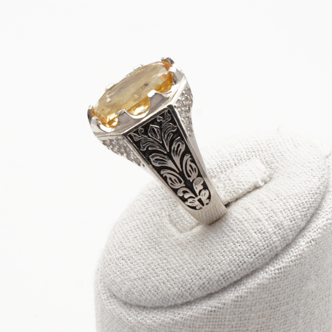 925 Silberring mit echtem Citrin