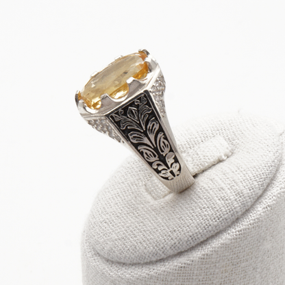 925 Silberring mit echtem Citrin