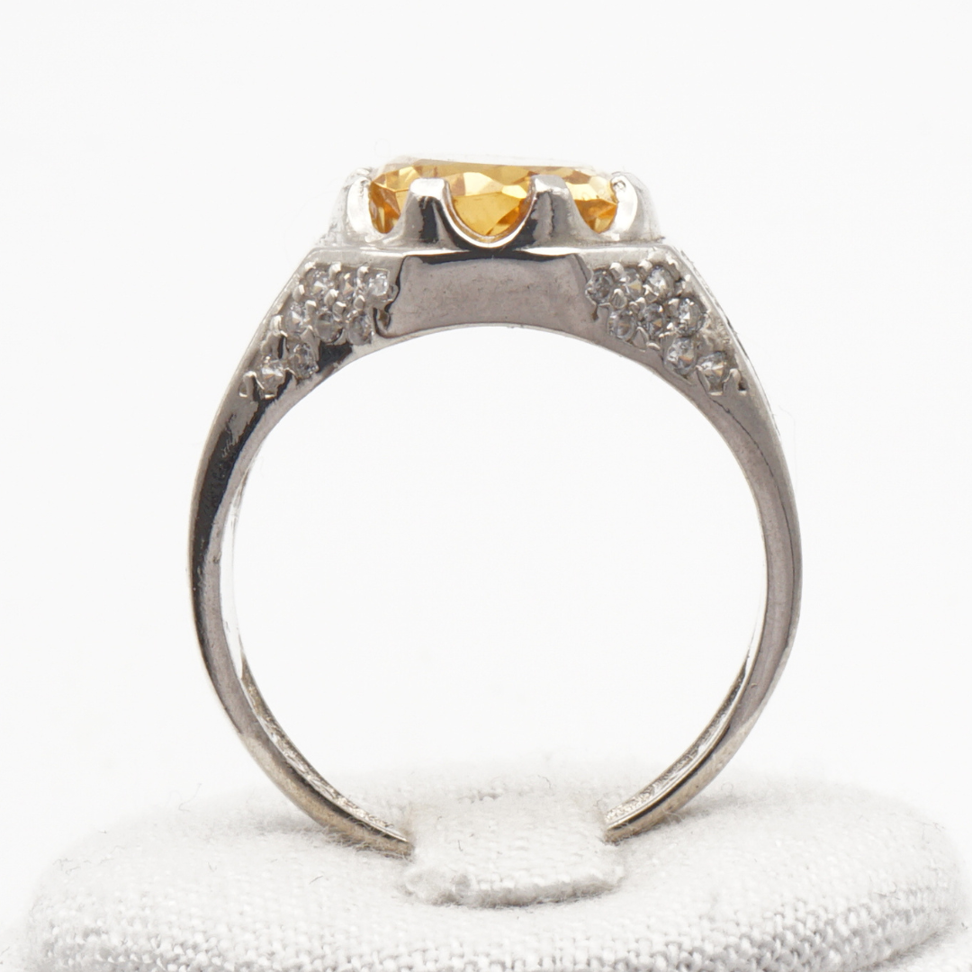 925 Silberring mit echtem Citrin