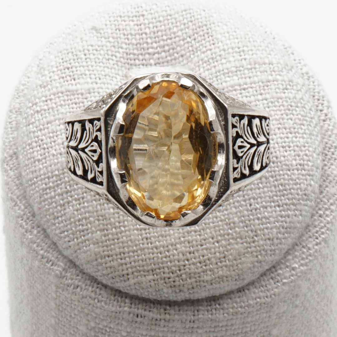 925 Silberring mit echtem Citrin