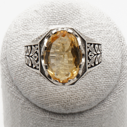 925 Silberring mit echtem Citrin