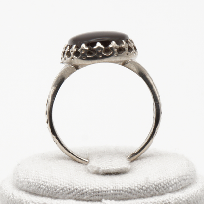 925 Silber Herrenring mit echtem Jemen Achat - Aqeeq Yamani