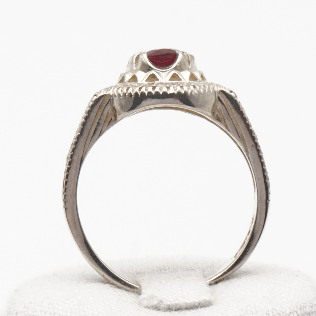 925 Silberring mit echtem Rubin