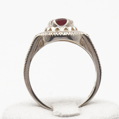 925 Silberring mit echtem Rubin