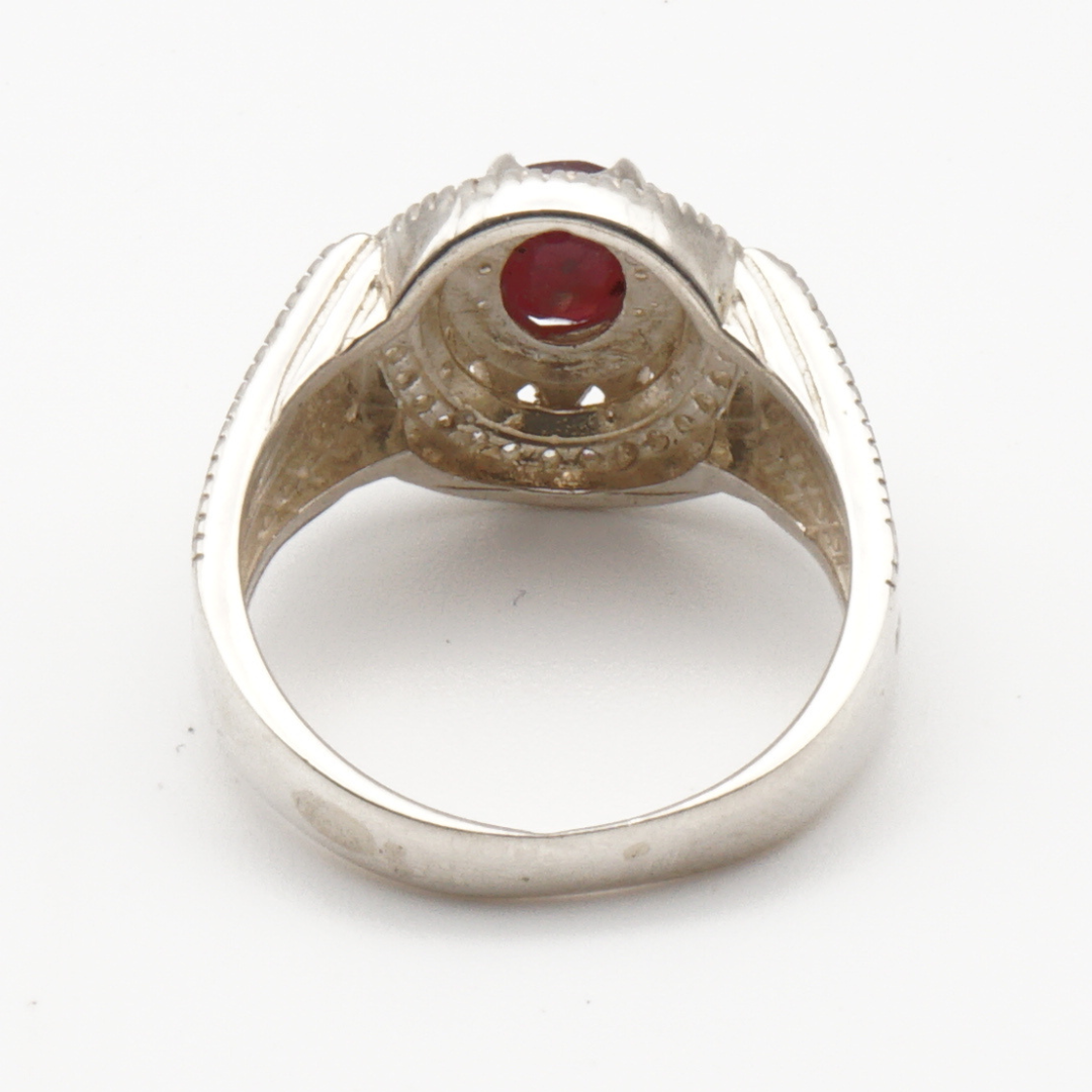 925 Silberring mit echtem Rubin