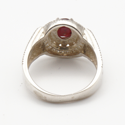 925 Silberring mit echtem Rubin