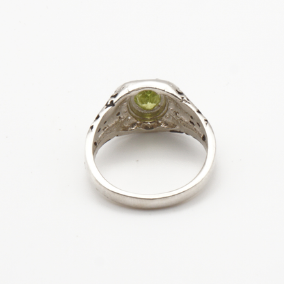 925 Silber Herrenring mit echtem Peridot - Zabarjad