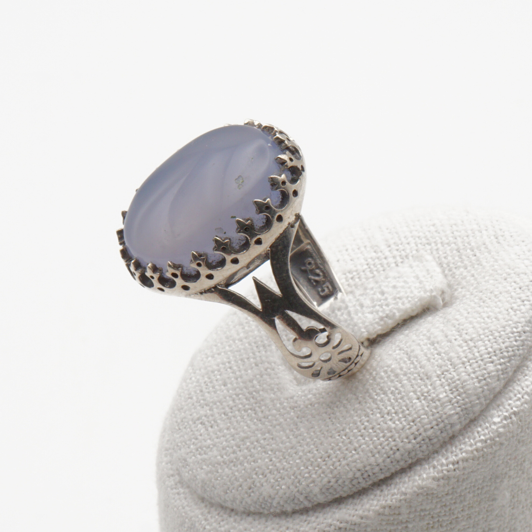 925 Silber Herrenring mit echtem Jemen Achat - Aqeeq Yamani